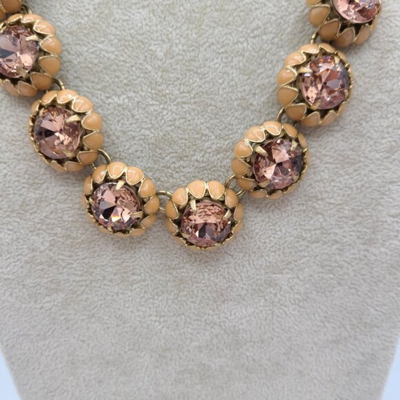 J Crew Pinkish Neutral Enamel with Citrine Colored Crystals Cupcake Necklace - Picture 7 of 11